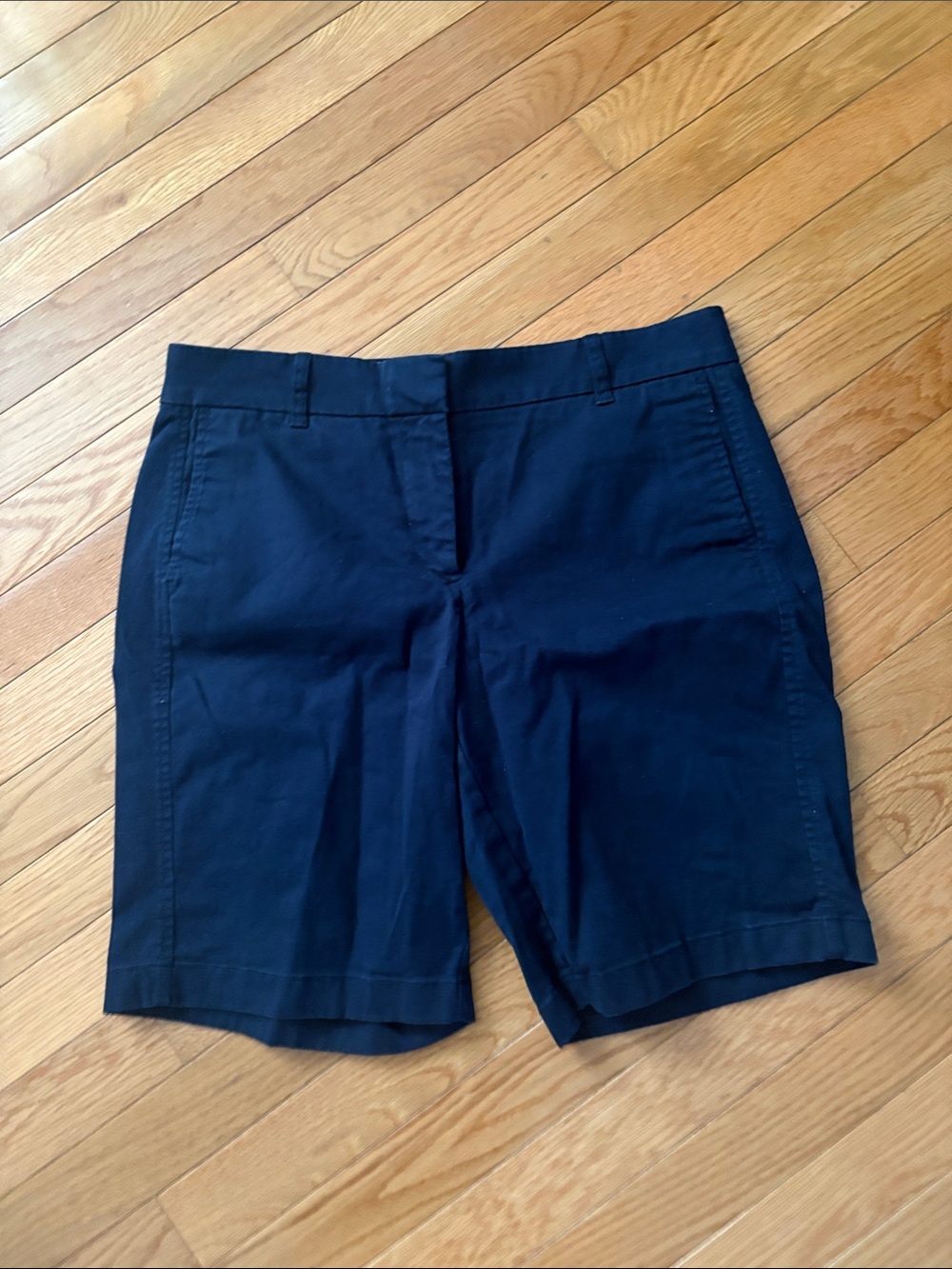 J. Crew Navy Mid-Rise Tailored Bermuda Shorts